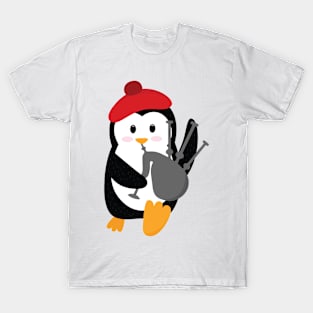 Penguin the Scottish Bagpipes Player  National Tartan Day T-Shirt